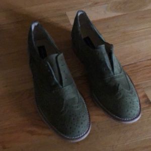 Ladies Olive Green Oxford Shoes